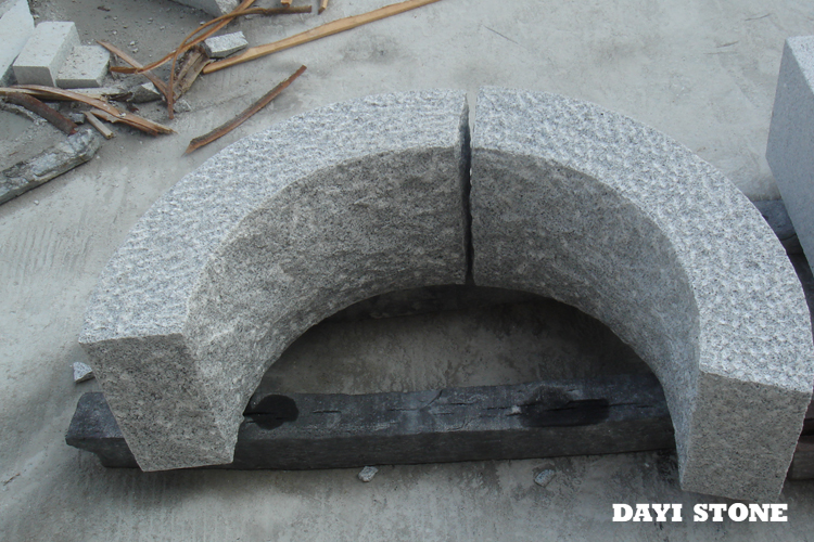 German Kerbstone Radius B6 IR0.5m Top and front edge Rough Picked others natural split